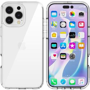 TENOC Phone Case Compatible with iPhone 16 Pro Max, Clear Case Shockproof Protective Bumper Slim Cover for 6.9 Inch