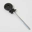 50x 5.9 Inch Electric Fence Wire Insulator Stand Off Screw in Insulator Fence Post Insulator Long Arm Wood Post Insulator for Tape Rope Electric Wire Animal Agricultural Garden Fence Black