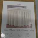 Full-Ivory Solid Wrap Around Bed Skirt for with Adjustable Elastic Belt, 100% Organic Cotton Dust Ruffles Soft and Silky Easy Fits Up to 16" Drop Length Bed Frame Cover 600 Thread Count