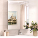 TokeShimi 20x26 Medicine Cabinet Mirror with Storage Tempered, Aluminum Surface Mount or Recessed Medicine Cabinet Silver with Adjustable Shelves for Bathroom Vanity Modern Farmhouse