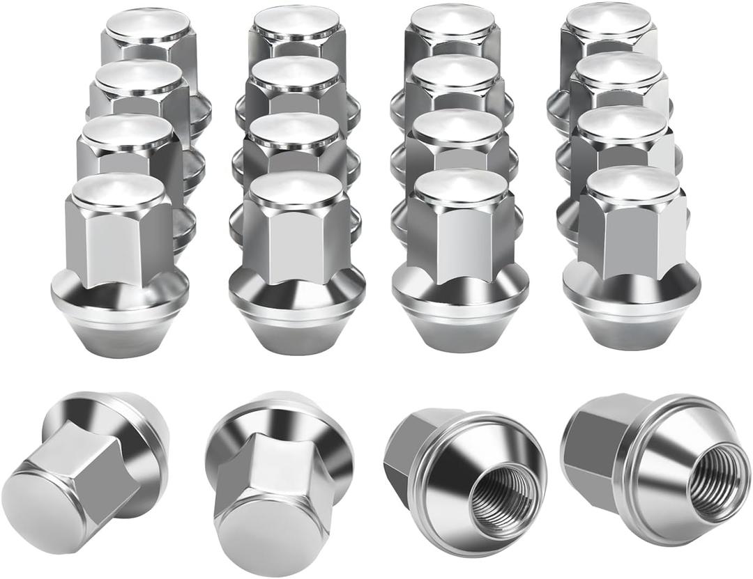 M14x1.5 One-Piece Lug Nuts, 14x1.5 20pcs Chrome Factory Style Wheel Nuts 21mm Hex Fits Ford Mustang Edge Explorer Fusion Maverick Lincoln Aviator MKX MKZ, Replace OE#611-007 ACPZ-1012-D/M OE Wheels (Silver)