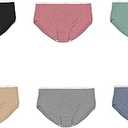 Hanes Women's Ribbed Cotton Brief Underwear 6-Pack Large