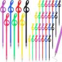 Lincia 100 Pcs Musical Note Ballpoint Pens Music Ballpoint Pens Novelty Music Gifts Decorative Music Party Favors Piano Teacher Gift for Artists Office Supplies(Mixed Colors)