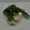 Jexine 50 Pcs Artificial Rose Flower Bulk Realistic Silk Fake Roses with Long Stem Plastic Artificial Flower Bouquet Real Looking for Home Wedding Centerpieces Party Decoration(Beige Champagne)
