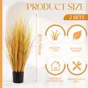 Jexine 2 Pcs 3 ft Fall Artificial Grass Plants in Pots