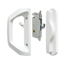 EASILOK Sliding Door Handle Set with Mortise Lock Heavy Duty Patio Door Handle Replacement Fits Door Thickness from 1-1/2 inch to 1-4/25 inch or 3-15/16 inch Screw Hole Spacing Non-Handed (White)