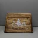 40" Wood Christmas Tree Collar, XL Hexagon Xmas Bottom Cover, Rustic Vintage Skirt for 7.5-11 ft Christmas Tree, Wooden Xmas Oversized Holiday Decor for Home Festive Party(Brown,Cute)