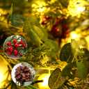 6ft prelit Lighted Christmas Garland with LED Lights,Battery Powered with Pine Cones,Eucalyptus Leaves,Berries, Pine Needles,Christmas Garland for Fireplace Mantle Decorations. (Green)