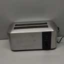 Elite Gourmet ECT3401 Long Slot 4 Slice Toaster, 1.5” Slot Width, 6 Toast Shade Settings, Reheat, Defrost & Cancel Functions, Extra Large Slots for Bagels, Waffles, Artisan Breads, Stainless Steel