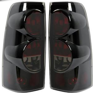 Tail Light Compatible With 1999-2006 Chevy Silverado 1500 2500 3500 2007 Classic,1999-2002 GMC Sierra 1500 2500 3500 Taillight Housing Replacement Left Driver & Right Passenger Side, Black/Smoke