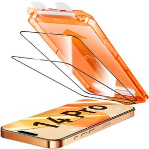 Top 10H+ Glass for iPhone 14 Pro Screen Protector 6.1" [10X Military Grade Shockproof] Full Edge Coverage HD Clear Tempered Glass Film for iPhone 14 Pro