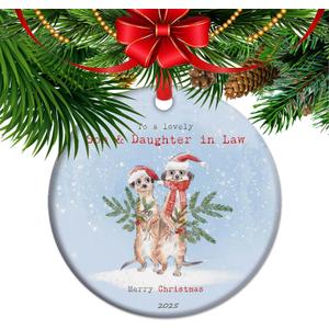 to a Lovely Son and Daughter in Law Christmas Ornament 2025, Xmas Keepsake Gifts for Daughter-in-Law (C18)