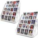 Trading Card Display Stand, Vertical Holder for Baseball Basketball Sports Graded Card Display Stand Tabletop for PSA BGS SGC Slabs, Snap-On Assembly(5 Tier, 2 Pack)