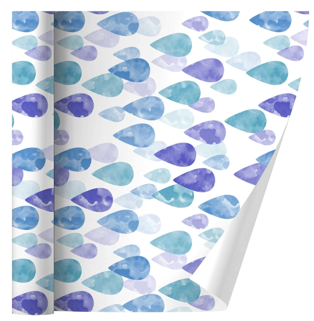 GRAPHICS & MORE Watercolor Raindrops Pattern Gift Wrap Wrapping Paper Rolls