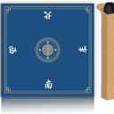 Mahjong Mat, Non-Slip Noise Reducing Game Mat, 31.5 Inch Mahjong Table Mat,Mahjong Mat with Cloth Bag and Carton Storage,Suitable for Mahjong, Dominoes, Solitaire and Other Games. (Blue), 31.5X31.5 Inches