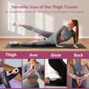 Thigh Trainer, 360Adjustable Pelvic Floor Muscle Trainer with LED Display, Inner Thigh Exerciser with 20LB Resistance Band for Women, Home Fitness Equipment for Hip, Leg, Arm