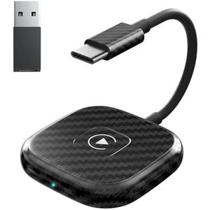 Wireless Carplay Adapter, Converts Wired to Wireless Carplay Dongle for Wireless Control Plug & Play Carplay Fit for Cars 2016 & for Apple iPhone iOS 10+(Carbon Fiber)