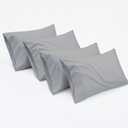 100% Egyptian Cotton Standard Size Pillowcases Set of 4, Light Grey Solid | Breathable, Long-Lasting, Cooling & Durable Hotel Quality Pillow Covers, Standard - Pack of 4