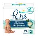 Pampers Baby Diapers  Pure Protection  Size 2, 74 Count, for up to 100% Leakproof, Premium Plantbased Skin Protection