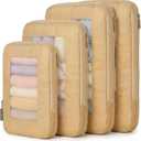 Compression Packing Cubes For Carry On Suitcase 20-22 Inch, 4 Pcs Expandable Packing Cubes For Travel for Luggage, Space Saving Travel Essentials