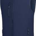 fit space Men's Lightweight Vest Softshell Sleeveless Windproof Jacket with Zipper Pcoket Cycling Travel Hiking Running Golf (Small, Navy)