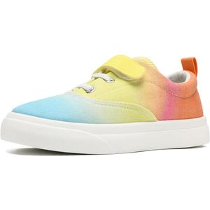 rosyclo Canvas Sneakers for Boys and Girls, Toddler Kids Walking Shoes Lightweight Breathable Non-Slip Soft Adjustable Strap Baby Boy Girl Outdoor Casual Tennis Shoe for Little Big Kid, Size: 4