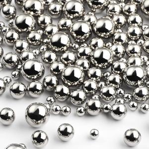 150 Pieces Vase Filler Faux Pearls Vase Makeup Beads No Hole Gloss Bead Mixed Sizes Round Pearl for Home Party Wedding Decor, 8/14/20 mm(Silver)