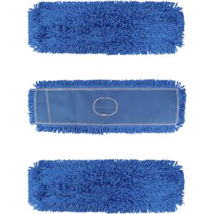 18 Inch Dust Mop Head: Replacement Medium Washable Commercial Mop Head Sweeper and Janitorial Replacement Blue