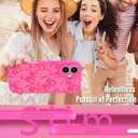 OOK Phone Case Design for iPhone 17 Case, Compatible with MagSafe, Cute Bows Design Frosted Shockproof for Women Girls Magnetic Phone Cover - Hot Pink Bow