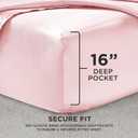 Juicy Couture Full Size Silk Satin Bed Sheet Set, Deep Pocket Silky Full Sheet Set with 1 Fitted Sheet, 1 Flat Sheet and 2 Pillow Case, Wrinkle Resistant and Anti Pilling Bed Sheets - Pink