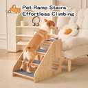Dog Stairs for Small Medium Large Dogs 17.72" H Load Capacity 150lbs Solid Wood Non-Slip Sturdy Pet Steps for Bed & Couch 4 Step 15.75 * 22.44 * 17.72"