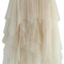 Tulle Skirts for Women Midi Length- Irregular Mesh with Elastic Waist, Versatile and Slimming Tulle Skirt