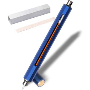 Pen C, Durable Aluminum Alloy EDC Pen, with 100+ Replacement Refills - Ballpoint, Rollerball, Gel. Auto-Adjusting Refillable Pen, Best Writing and Sketching Gift for Men and Women_Blue