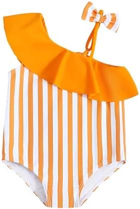 YWFSHOP Baby Girl Swimsuit Cute Print Summer Ruffle Sleeveless Toddler Girls One Piece Swimwear Bathing Suit 12M-5T