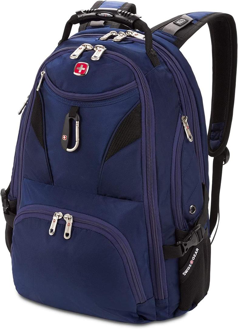 SwissGear 5977 ScanSmart TSA Friendly Laptop Backpack, Fits Most 17 Inch Laptops and Tablets, Ideal for Work, Travel, School, College, and Commuting, Navy