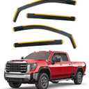 in-Channel Window Rain Guards Fit for Chevy Silverado/GMC Sierra 1500 2019-2025 Crew Cab,Extra Durable Window Deflectors,Vent Visors,Truck Accessories,4pcs