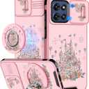 Buleens for Moto G Stylus 2025 Case - Cute Designed with Ring Stand & Camera Cover Women Girls Aesthetic Kawaii Girly Flower Castle Phone Cover for Moto G Stylus 5G 2025 Case Compatible with Magsafe