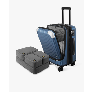 LEVEL8 Grace Carry On Luggage Airline Approved, 20 Inch Expandable Hardside Carry On Suitcase With Wheels, Abs+Pc Small Luggage with TSA Lock, Blue, 20-Inch