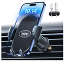 HTU 【Military-Grade】 Car Phone Holder,【Strongest & Longest Steel-Hook】 Car Vent Mount, Handsfree 360° Adjustable Automobile Cradle Air Clip Stand for iPhone 17 16 15 14 Pro Max Samsung, Black