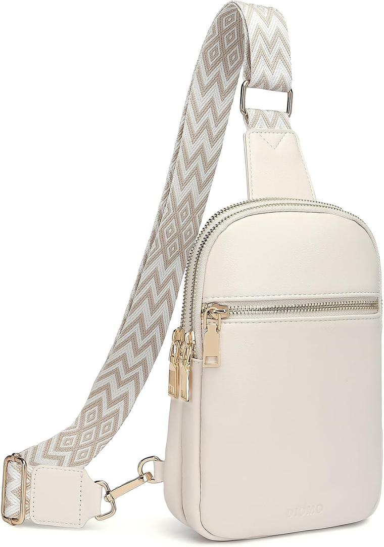 DIOMO Anti Theft Small Sling Bag for Women Cross Body Bag Trendy, RFID Fanny Packs Vegan Leather for Women Travel Belt Purse