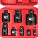 BOEN 8 Piece Impact Socket Adapter and Reducer Set, 1/4" 3/8" 1/2" 3/4" Drive Socket Adapter Set with Durable Case for Impact Driver Conversions (Upgraded) (8PCS CR-MO)