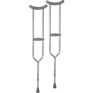 Medline Steel Push-Button Bariatric Crutches for Tall Adults - 650 lb. Weight Capacity, Adjustable, Heavy Duty Mobility Aid, 1 Pair