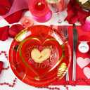 3 x Whaline 40Pcs Valentine's Paper Plates Gold Foil Love Heart Round Disposable Plates 9 Inch Red Decorative Tableware for Valentine's Day Anniversary Birthday Party Supplies