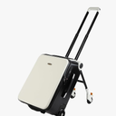 FAHKNS Ride on Suitcase luggage with Seat for Kids,21 inch Hardside Carry on Luggage with Wheels for Travel,2-in-1 Case & Baby Stroller,White