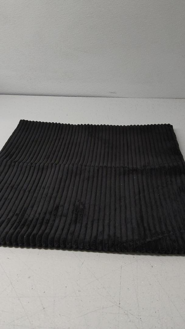 Black Velvet Throw Pillow Cover 20x20 Inch, Soft Solid Corduroy Striped, Square Decorative Cushion Case, Winter Home Decorations for Couch,Bed
