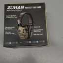 ZOHAN EM054 Electronic Shooting Ear Protection with 4X Sound Amplification, Slim Active Noise Reduction Earmuffs for Gun Range (Brown)