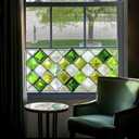 3 x Window Privacy Film 39.317.7 Inchs Stained Glass Window Film Home Decoration Anti-UV Sun Blocker Heat Control Windows Decorations Removable Static Cling Stickers for Living Room PVC