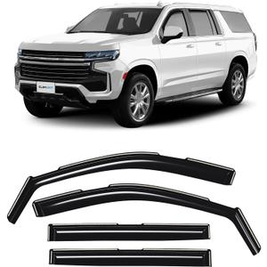 CLIM ART in-Channel Incredibly Durable Rain Guards for Chevrolet (Chevy) Suburban 2021-2025, Original Window Deflectors, Vent Window Visors, Vent Deflector, 4 pcs. - 621180