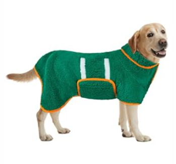 Bienbee Dog Bathrobe, Quick Drying Super Absorbent Dog Robes for After Bath, Warm Keeping Dogs Towel, Dogs Bath Supplies, Green L