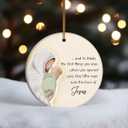 2 x Christmas Ornament - Jesus Ceramic Ornament, Christian Baby Memorial Gift, Religious Christmas Decoration, Sympathy Gift for Loss of Son and Daughter, Bereavement Gifts for Loss of Child